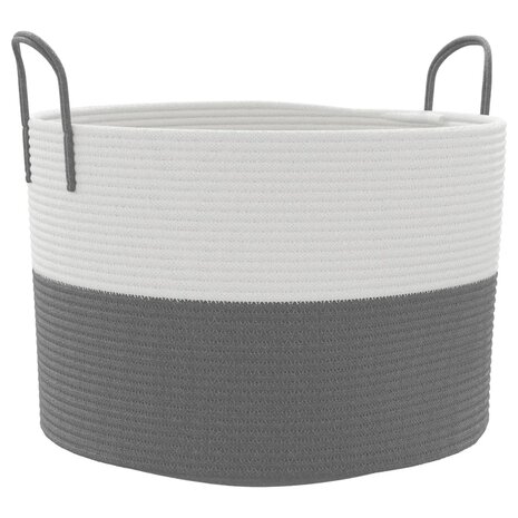 Opbergmand Ø 51x33 cm katoen grijs en wit