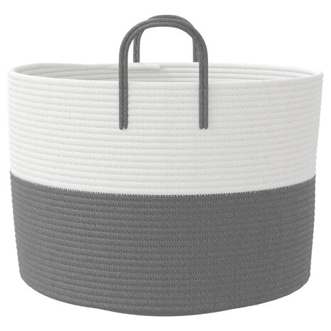 Opbergmand Ø 51x33 cm katoen grijs en wit