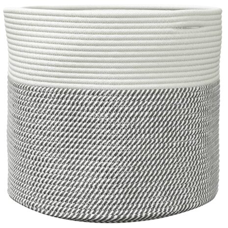 Opbergmand Ø 40x35 cm katoen grijs en wit