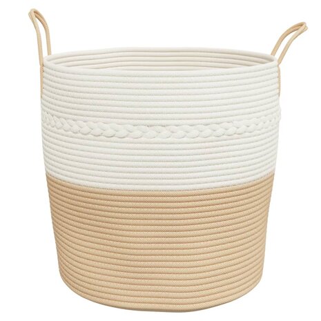 Opbergmand Ø 43x38 cm katoen beige en wit