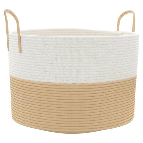 Opbergmand Ø 51x33 cm katoen beige en wit