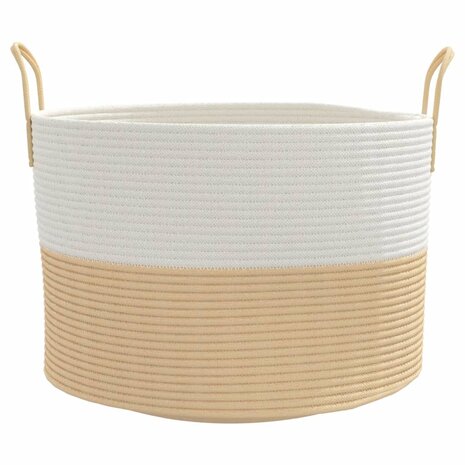 Opbergmand Ø 51x33 cm katoen beige en wit
