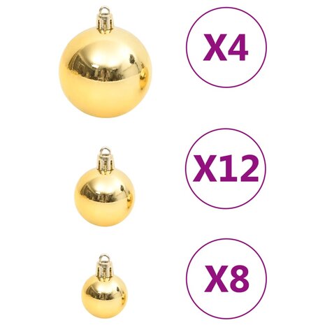 111-delige Kerstballenset polystyreen goudkleurig