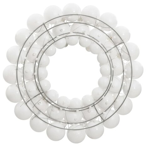 Kerstkrans 45 cm polystyreen wit