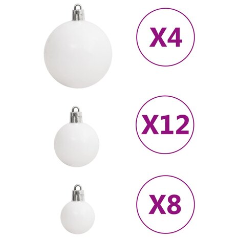 111-delige Kerstballenset polystyreen wit en grijs
