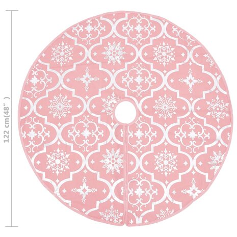 Kerstboomrok luxe met sok 122 cm stof roze