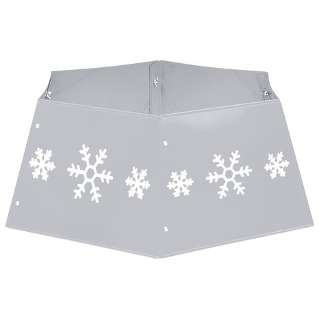 Kerstboomrok Ø68x25 cm zilverkleurig en wit