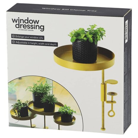 Plantenblad met klem rond M goudkleurig