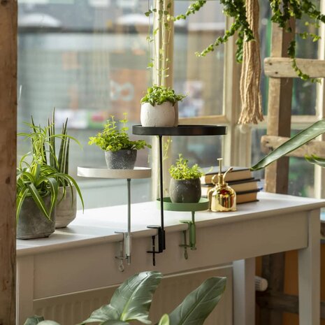 Plantenblad met klem rond S groen