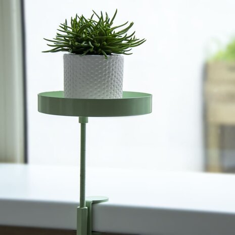 Plantenblad met klem rond S groen