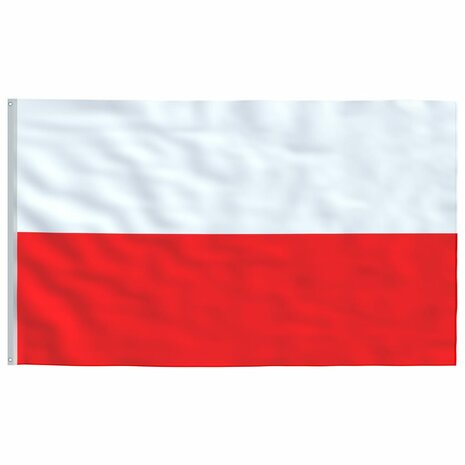 Vlag met vlaggenmast Polen 6,23 m aluminium