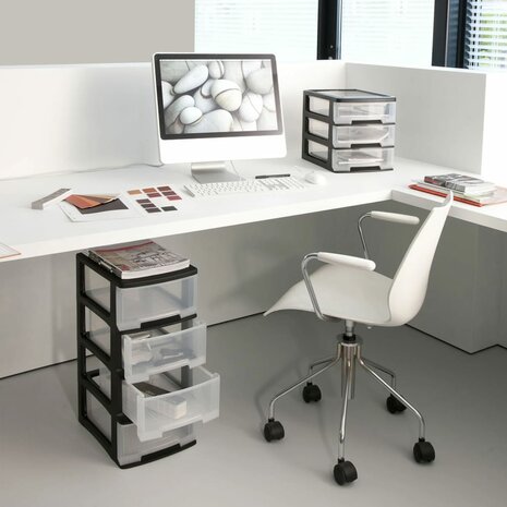 Bureauladeblok Babel A4 3x5 L zwart en transparant