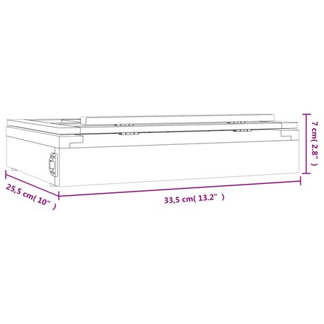 Tafelezel met lade 33,5x25,5x7 cm massief grenenhout