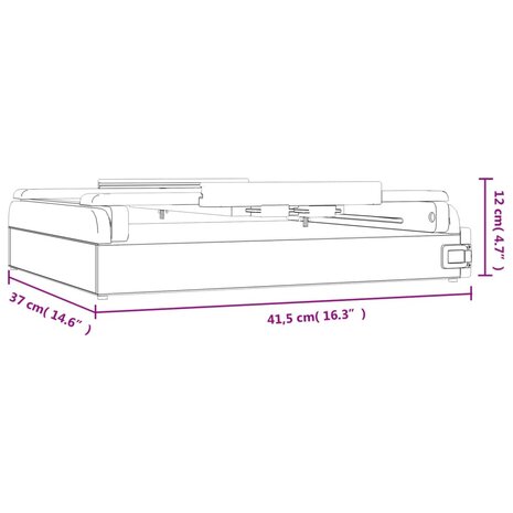 Tafelezel met lade 41,5x37x12 cm massief grenenhout