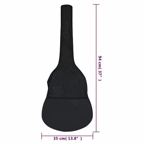 Gitaartas voor 1/2 klassieke gitaar 94x35 cm stof zwart
