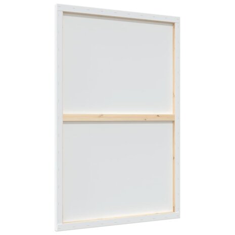 Canvasdoeken 12 st stof en massief grenenhout wit