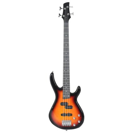 Basgitaar voor beginners elektrisch met tas 4/4 46&quot; bruin zwart