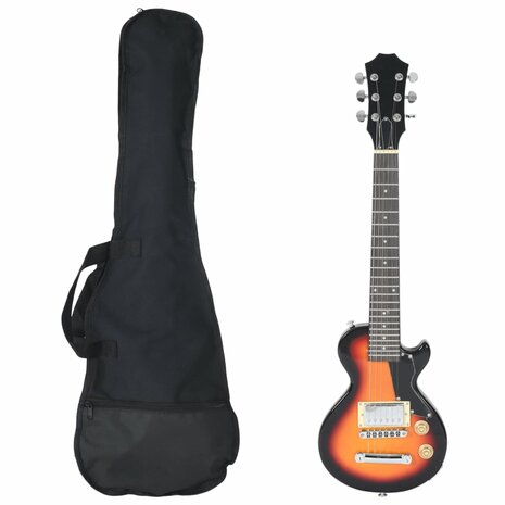 Gitaar voor kinderen elektrisch met tas 3/4 30&quot; bruin en zwart