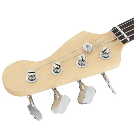 Basgitaar voor beginners elektrisch met tas 4/4 46&quot; bruin wit
