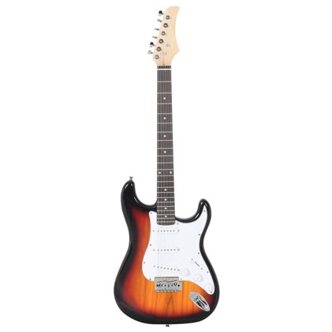 Gitaar voor beginners elektrisch met tas 4/4 39&quot; bruin en wit