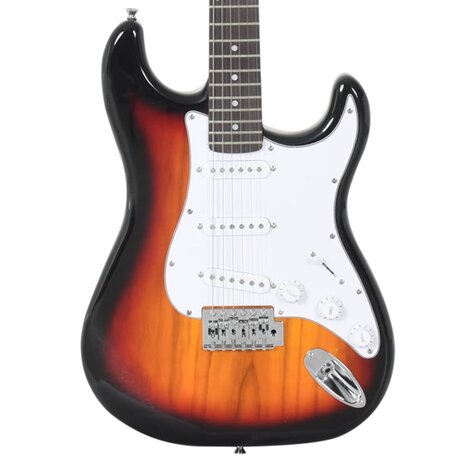 Gitaar voor beginners elektrisch met tas 4/4 39&quot; bruin en wit