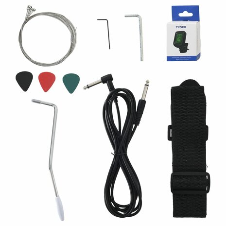 Gitaar voor beginners elektrisch met tas 4/4 39&quot; bruin en wit