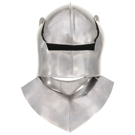 Ridderhelm middeleeuws replica LARP staal zilverkleurig