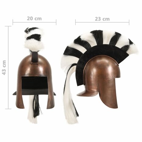 Soldatenhelm Grieks replica LARP staal koperkleurig