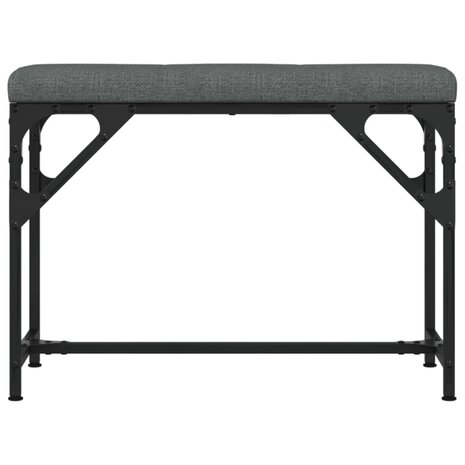 Eetkamerbank 62x32x45 cm staal en stof donkergrijs