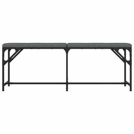 Eetkamerbank 124x32x45 cm staal en stof donkergrijs