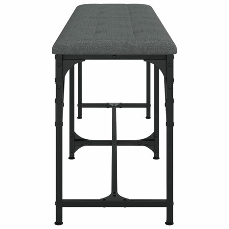 Eetkamerbank 124x32x45 cm staal en stof donkergrijs