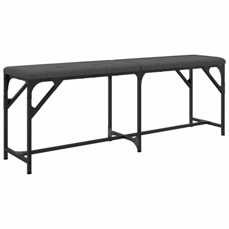 Eetkamerbank 124x32x45 cm staal en stof donkergrijs