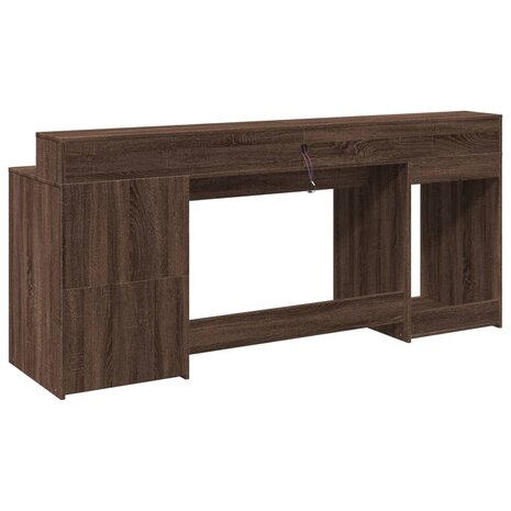 Bureau met LED-verlichting 200x55x91 cm hout bruin eikenkleurig