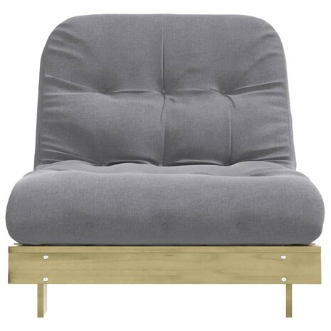 Futon slaapbank met matras 80x206x11 cm geïmpregneerd hout