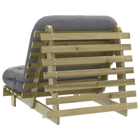 Futon slaapbank met matras 80x206x11 cm geïmpregneerd hout