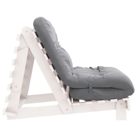 Futon slaapbank met matras 90x206x11 cm massief grenenhout wit