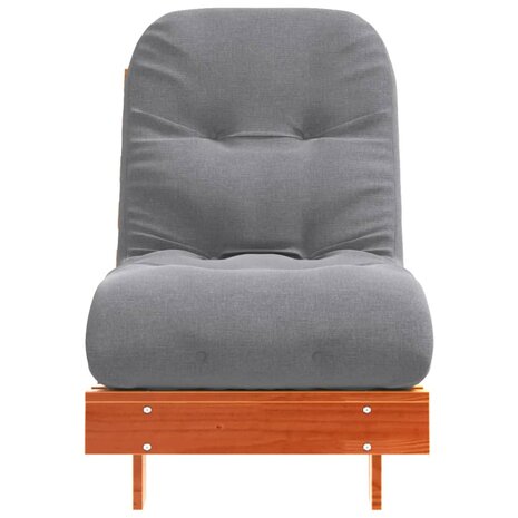 Futon slaapbank met matras 60x206x11 cm grenenhout wasbruin
