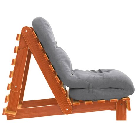 Futon slaapbank met matras 60x206x11 cm grenenhout wasbruin