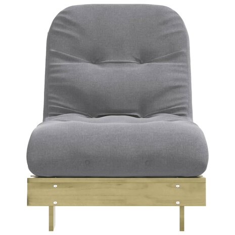 Futon slaapbank met matras 70x206x11 cm geïmpregneerd hout