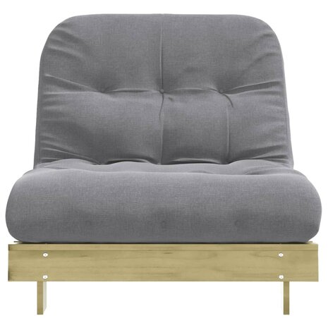 Futon slaapbank met matras 90x206x11 cm geïmpregneerd hout