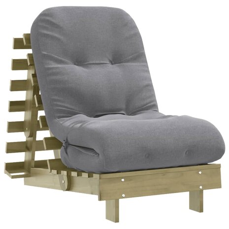 Futon slaapbank met matras 60x206x11 cm geïmpregneerd hout