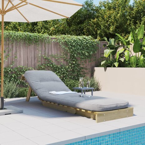 Futon slaapbank met matras 60x206x11 cm geïmpregneerd hout