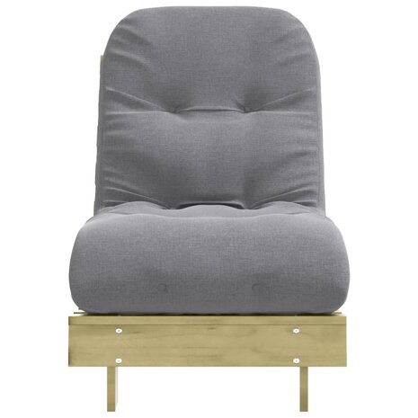 Futon slaapbank met matras 60x206x11 cm geïmpregneerd hout
