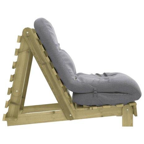 Futon slaapbank met matras 60x206x11 cm geïmpregneerd hout