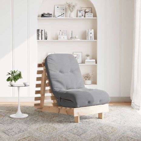 Futon slaapbank met matras 60x206x11 cm massief grenenhout