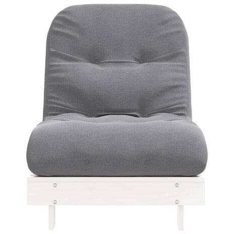 Futon slaapbank met matras 70x206x11 cm massief grenenhout wit