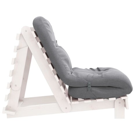 Futon slaapbank met matras 70x206x11 cm massief grenenhout wit