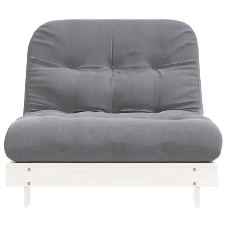 Futon slaapbank met matras 100x206x11 cm massief grenenhout wit
