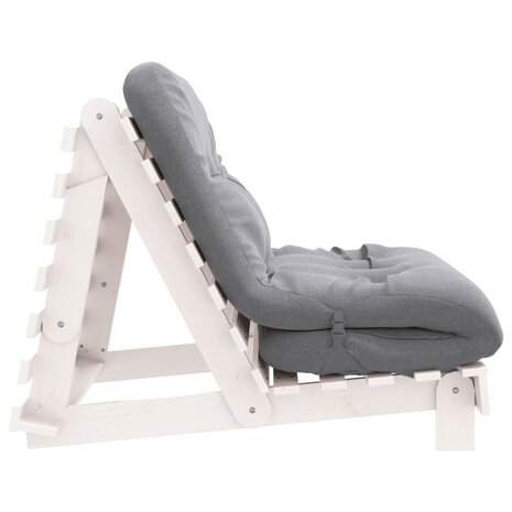 Futon slaapbank met matras 100x206x11 cm massief grenenhout wit