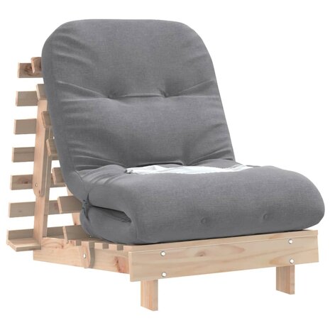 Futon slaapbank met matras 70x206x11 cm massief grenenhout